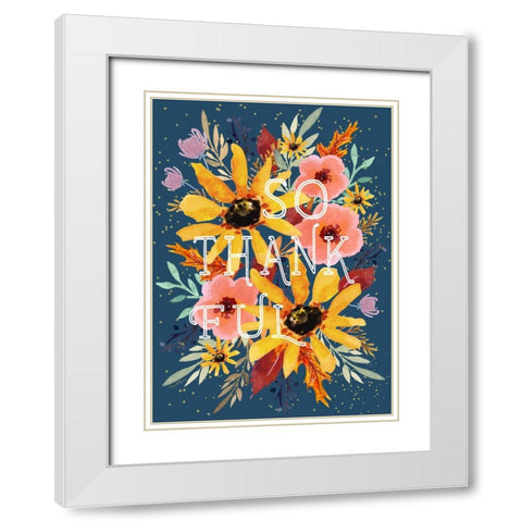 So Thankful White Modern Wood Framed Art Print with Double Matting by Tyndall, Elizabeth