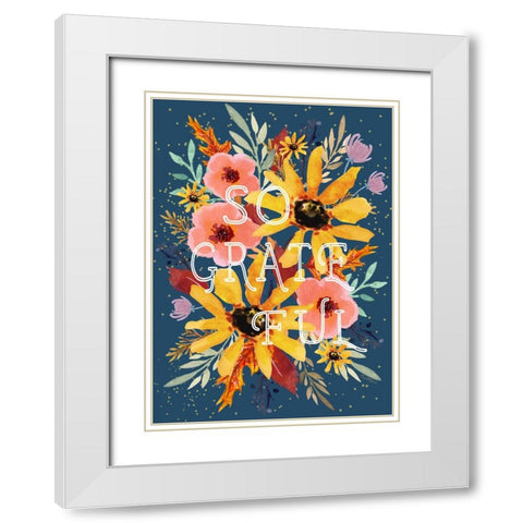 So Grateful White Modern Wood Framed Art Print with Double Matting by Tyndall, Elizabeth