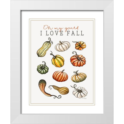 Oh My Gourd White Modern Wood Framed Art Print with Double Matting by Tyndall, Elizabeth