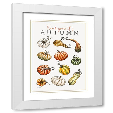 Thank Gourd White Modern Wood Framed Art Print with Double Matting by Tyndall, Elizabeth