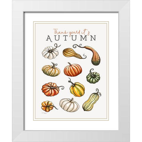 Thank Gourd White Modern Wood Framed Art Print with Double Matting by Tyndall, Elizabeth