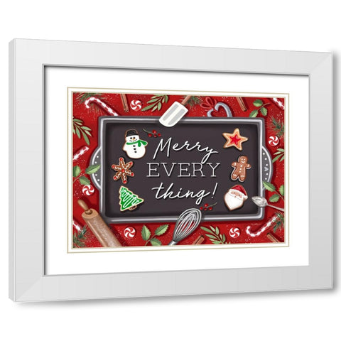 Merry Everything White Modern Wood Framed Art Print with Double Matting by Tyndall, Elizabeth