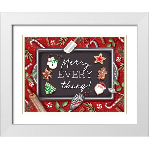 Merry Everything White Modern Wood Framed Art Print with Double Matting by Tyndall, Elizabeth