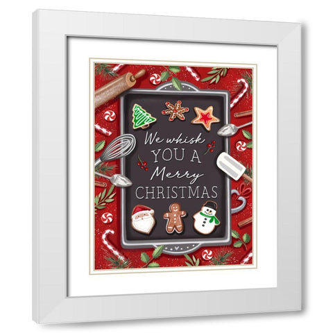 Whisk You a Merry Christmas White Modern Wood Framed Art Print with Double Matting by Tyndall, Elizabeth