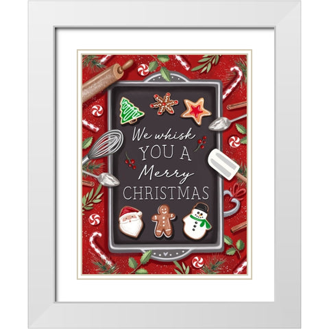 Whisk You a Merry Christmas White Modern Wood Framed Art Print with Double Matting by Tyndall, Elizabeth