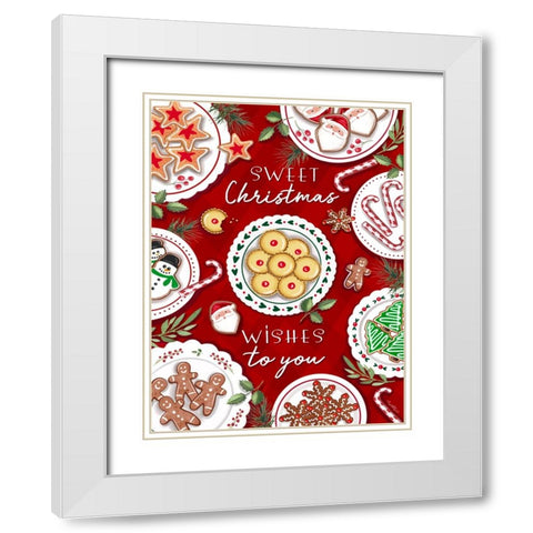 Sweet Christmas Wishes White Modern Wood Framed Art Print with Double Matting by Tyndall, Elizabeth