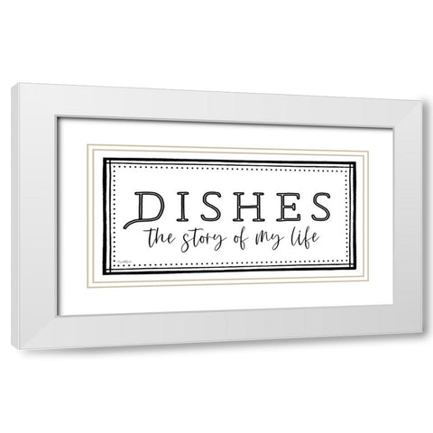 Dishes White Modern Wood Framed Art Print with Double Matting by Tyndall, Elizabeth