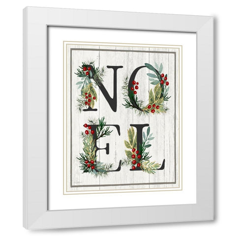 Noel White Modern Wood Framed Art Print with Double Matting by Tyndall, Elizabeth