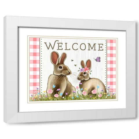 Welcome White Modern Wood Framed Art Print with Double Matting by Tyndall, Elizabeth