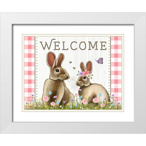 Welcome White Modern Wood Framed Art Print with Double Matting by Tyndall, Elizabeth