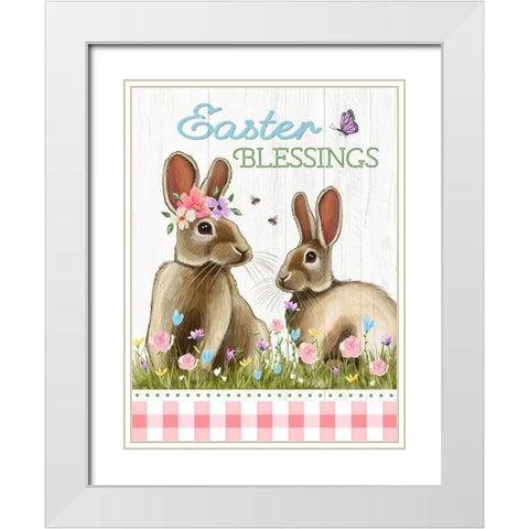 Easter Blessings White Modern Wood Framed Art Print with Double Matting by Tyndall, Elizabeth