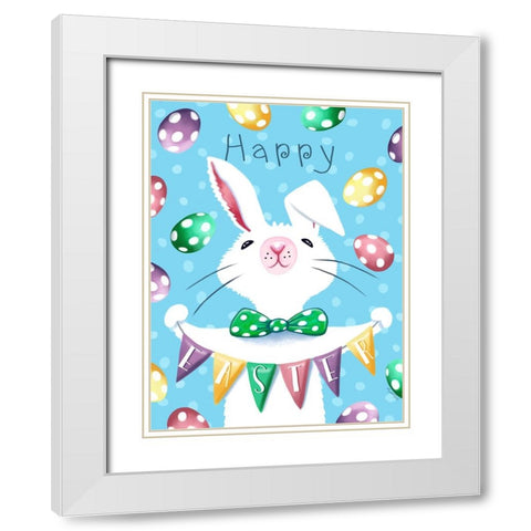 Happy Easter White Modern Wood Framed Art Print with Double Matting by Tyndall, Elizabeth