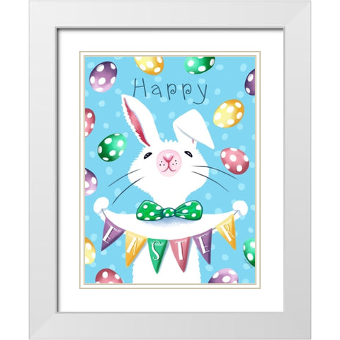Happy Easter White Modern Wood Framed Art Print with Double Matting by Tyndall, Elizabeth