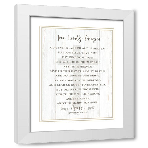 The Lords Prayer White Modern Wood Framed Art Print with Double Matting by Tyndall, Elizabeth