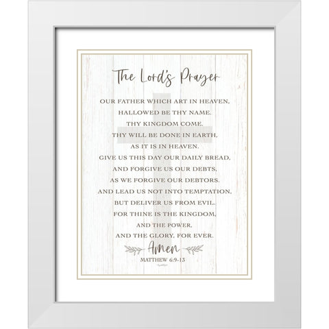 The Lords Prayer White Modern Wood Framed Art Print with Double Matting by Tyndall, Elizabeth
