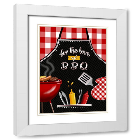 BBQ Grill White Modern Wood Framed Art Print with Double Matting by Tyndall, Elizabeth