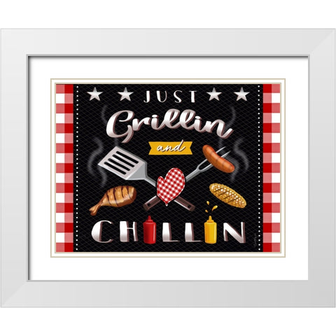 BBQ Grill III White Modern Wood Framed Art Print with Double Matting by Tyndall, Elizabeth