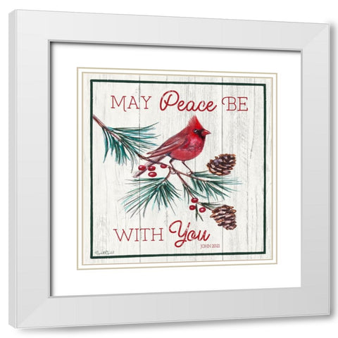 Peace Be With You White Modern Wood Framed Art Print with Double Matting by Tyndall, Elizabeth