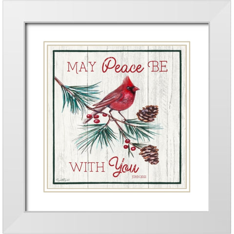 Peace Be With You White Modern Wood Framed Art Print with Double Matting by Tyndall, Elizabeth