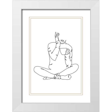 Crossed Legs White Modern Wood Framed Art Print with Double Matting by JJ Design House