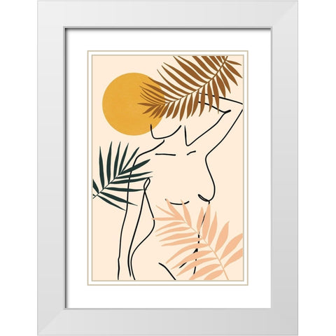 Botanical Babe White Modern Wood Framed Art Print with Double Matting by JJ Design House