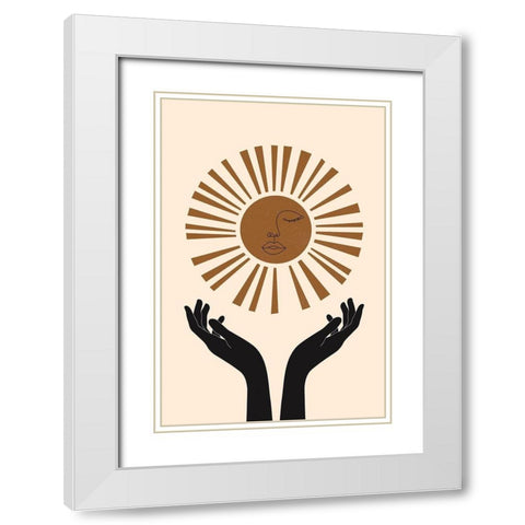 Sun Beam White Modern Wood Framed Art Print with Double Matting by JJ Design House