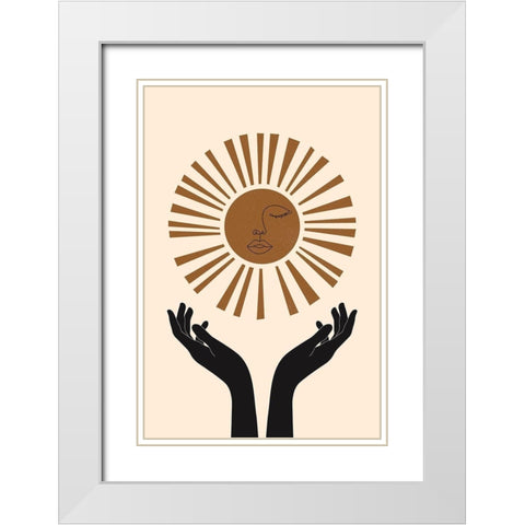 Sun Beam White Modern Wood Framed Art Print with Double Matting by JJ Design House