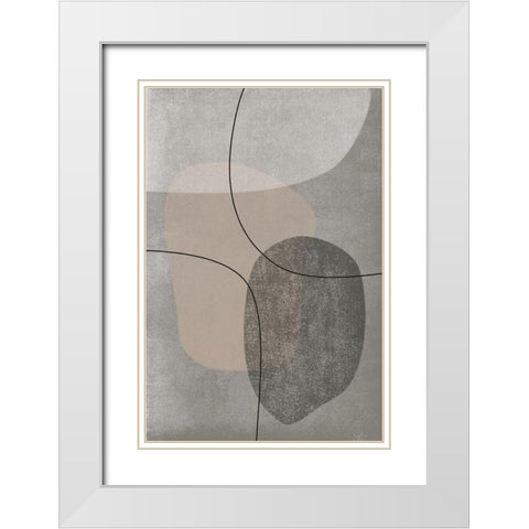 Contempo White Modern Wood Framed Art Print with Double Matting by JJ Design House