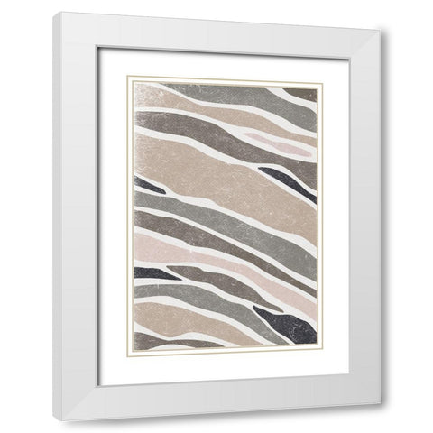 Contempo II White Modern Wood Framed Art Print with Double Matting by JJ Design House