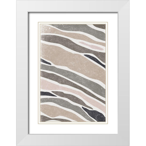 Contempo II White Modern Wood Framed Art Print with Double Matting by JJ Design House