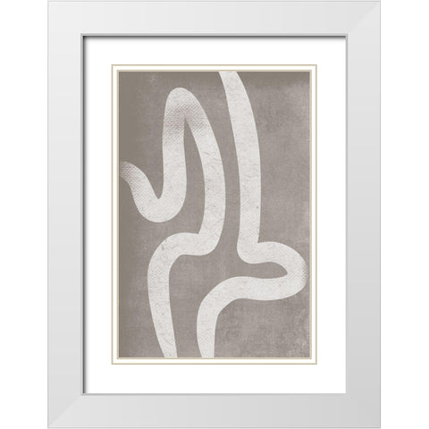 Contempo III White Modern Wood Framed Art Print with Double Matting by JJ Design House