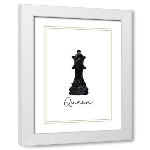 Queen White Modern Wood Framed Art Print with Double Matting by JJ Design House