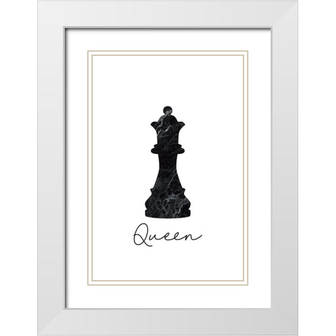 Queen White Modern Wood Framed Art Print with Double Matting by JJ Design House