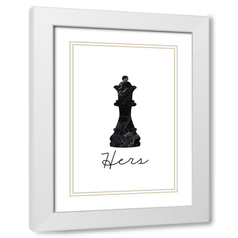 Hers White Modern Wood Framed Art Print with Double Matting by JJ Design House