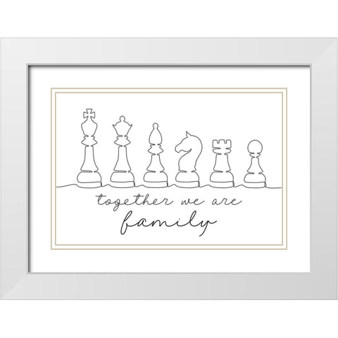 We Are Family White Modern Wood Framed Art Print with Double Matting by JJ Design House