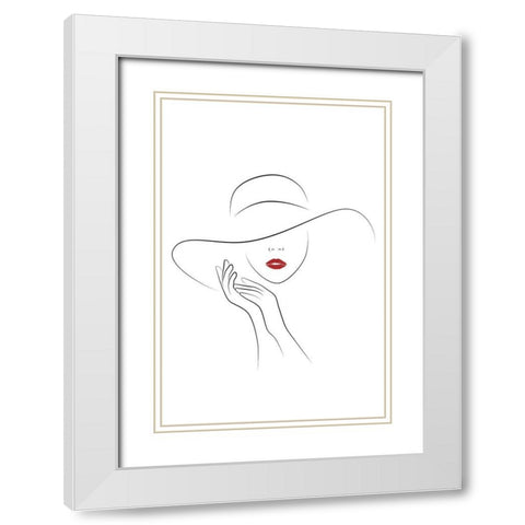 Hat Couture White Modern Wood Framed Art Print with Double Matting by JJ Design House