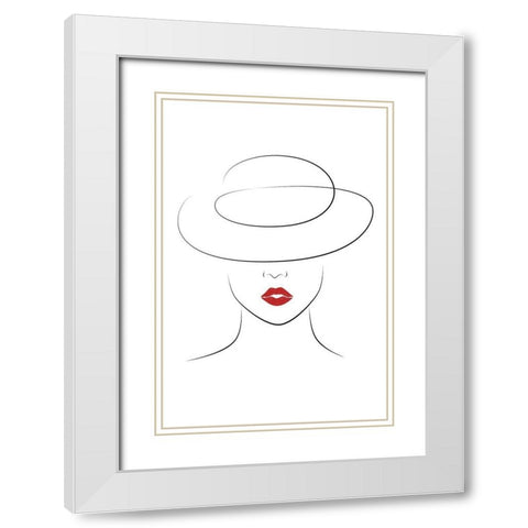 Hat Couture IV White Modern Wood Framed Art Print with Double Matting by JJ Design House