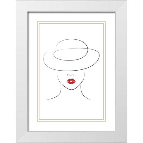 Hat Couture IV White Modern Wood Framed Art Print with Double Matting by JJ Design House