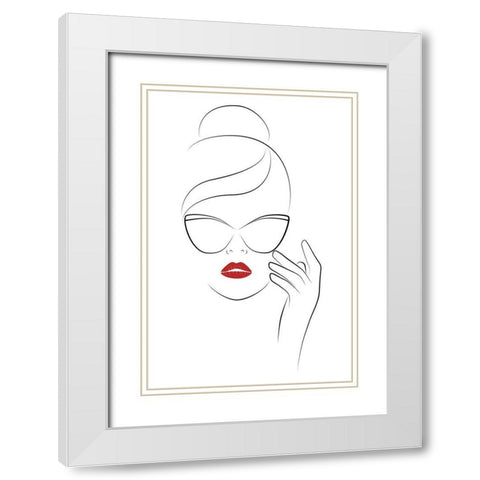 Good Face White Modern Wood Framed Art Print with Double Matting by JJ Design House