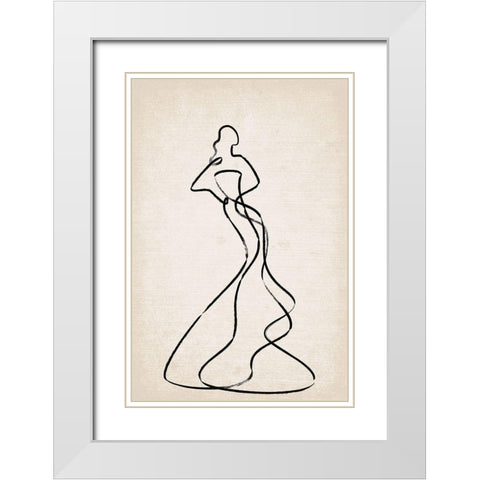 Couture II White Modern Wood Framed Art Print with Double Matting by JJ Design House