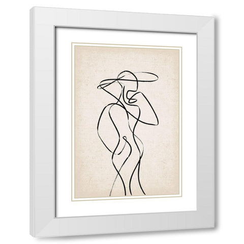 Couture III White Modern Wood Framed Art Print with Double Matting by JJ Design House