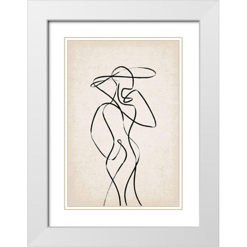 Couture III White Modern Wood Framed Art Print with Double Matting by JJ Design House