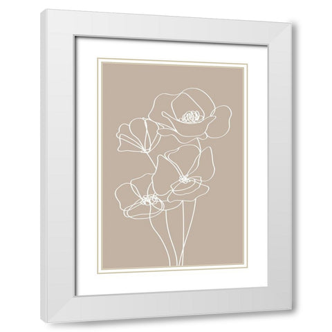 Pansies White Modern Wood Framed Art Print with Double Matting by JJ Design House