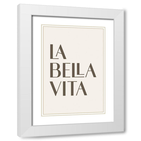 La Bella Vita White Modern Wood Framed Art Print with Double Matting by JJ Design House