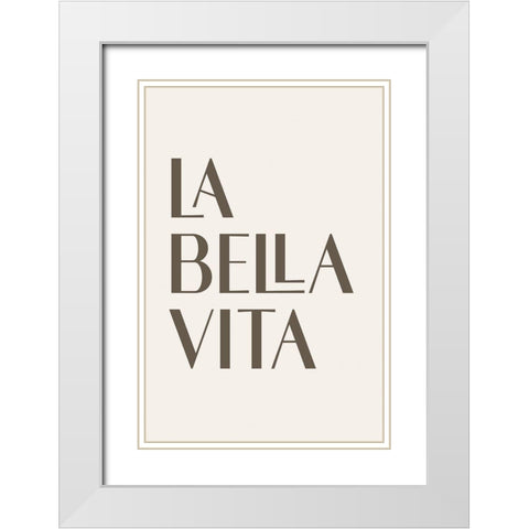 La Bella Vita White Modern Wood Framed Art Print with Double Matting by JJ Design House