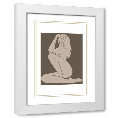 Femme Fatale White Modern Wood Framed Art Print with Double Matting by JJ Design House