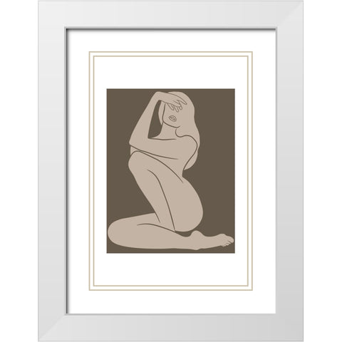 Femme Fatale White Modern Wood Framed Art Print with Double Matting by JJ Design House
