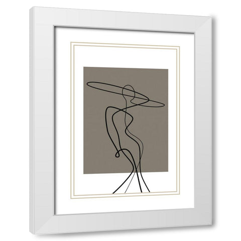 Femme Fashion White Modern Wood Framed Art Print with Double Matting by JJ Design House