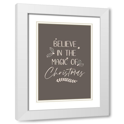 Magic of Christmas White Modern Wood Framed Art Print with Double Matting by JJ Design House