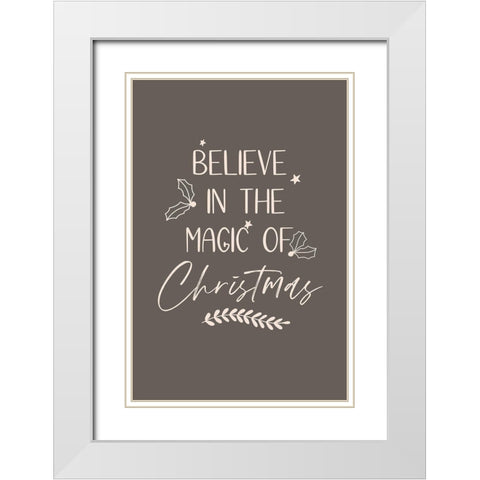 Magic of Christmas White Modern Wood Framed Art Print with Double Matting by JJ Design House